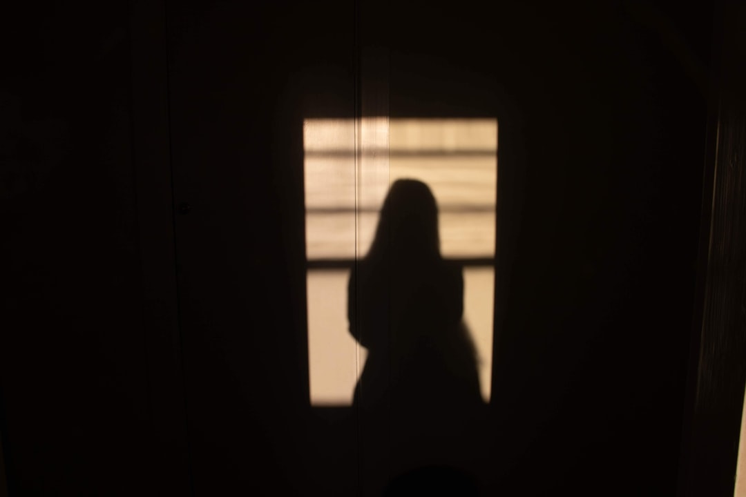 Silhouette of a person sitting in a window, contemplative